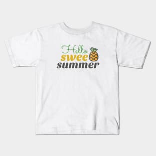 hello sweet summer shirt, beach vacation shirt, gift fo summer Kids T-Shirt